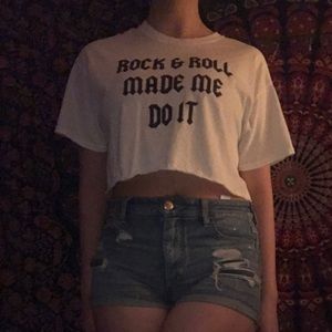 Rue21 Rock & Roll Made Me Do It Cropped Top